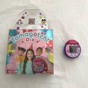 Tamagotchi Pix Party Camera Pink Purple Balloons With Screen Protector